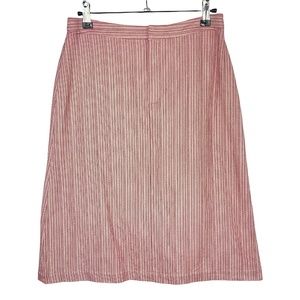 Banana Republic Red White Pinstripe A-line Knee Length Skirt Women's Sz 2